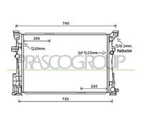 Prasco Radiatore motore ME328R002 per Mercedes A (W176) 2012-2015, B (W246) 2011-2014 2465001303