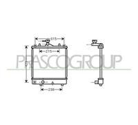 Prasco Radiatore motore OP304R001 per Opel Agila (2000-2007) e Suzuki Ignis (2004-2008)