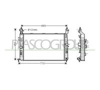 Radiatore Raffreddamento Motore Prasco OP350R001 Prascoselection per Opel