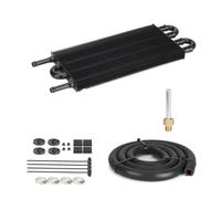 Radiatore Rafredamento Motore Kit Convertitore Universale Per Radiatore, Tubo Dell'aria Condizionata Per Auto A 4/6/8 File, Cinghia Del Condensatore, Tubo Del Radiatore Dell'olio(4 Row Black)