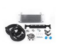 Radiatore Rafredamento Motore Kit radiatore olio a 13 file modello con adattatore sandwich termostato, staffa di montaggio tubo flessibile AN10 intrecciato in acciaio e nylon(Silver)