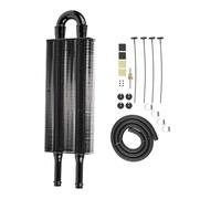 Radiatore Rafredamento Motore Kit Radiatore Olio Universale Per Compressore D'aria, Post-refrigeratore, In Lega Di Alluminio A 16 Passaggi, Con Tubo E Alette(CHINA-2 Row Black)