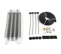 Radiatore Rafredamento Motore Radiatore olio Radia Kit Radiatore Olio Universale Per Compressore D'aria, Post-refrigeratore, In Lega Di Alluminio A 16 Passaggi, Con Tubo E Alette(CHINA-4 Row Silver)