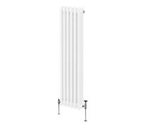 Radiatore Termosifone a 3 Colonne 1500 x 292mm Moderno Centralizzato Bianco in Acciaio Inox Verticale a Parete Cucina Soggiorno Bagno Kit di Fissaggio e Spazzola Inclusi