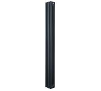 Radiatore Tradizionale a 4 Colonne 1800 x 200 mm Verticale Acciaio al Carbonio Riscaldamento Centrale Design Classico Antracite con Kit Fissaggio e Spazzola Pulizia