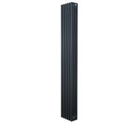 Radiatore Tradizionale a 4 Colonne 1800 x 290 mm Verticale Acciaio al Carbonio Riscaldamento Centrale Design Classico Antracite con Kit Fissaggio e Spazzola Pulizia