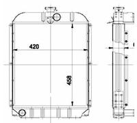 RADIATORE TRATTORE PER FIAT 315 - 415 IN RAME NUOVO 4 FILE