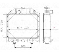RADIATORE TRATTORE PER FIAT 355 - 450 - 455 - 640 COMPATTO RAME NUOVO