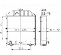 RADIATORE TRATTORE PER FIAT 465 / 55-65 / 50-66 / 55-75 / 80-76 RAME 5 FILE