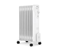 Radiatore del bagno di olio elettrico - 2000 watt - oceanico - 3 poteri - 9 elementi - mobile - bianco