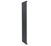 Radiatore Piatto a Colonna Singola 1800 x 420 mm Verticale Design Moderno Acciaio al Carbonio Riscaldamento Centrale Antracite Opaco con Kit Fissaggio e Spazzola