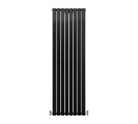 Radiatori Termosifoni in Acciaio Calorifero a Doppio Strato a Pannelli Piatti Riscaldamento Centralizzato Colonna Termosifone Orizzontale Radiatore a Parete - Nero Opaco - 180 x 56 cm