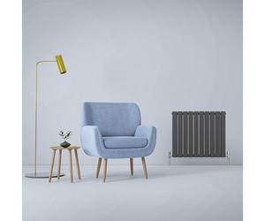 Radiatori Termosifoni in Acciaio Calorifero a Doppio Strato a Pannelli Piatti Riscaldamento Centralizzato Colonna Termosifone Orizzontale Radiatore a Parete - Grigio Antracite - 60 x 70 cm
