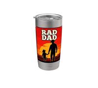 Radical Papà Padre e figlio Rodeo Cowboys Western Tramonto Bicchiere termico in acciaio inox doppia parete