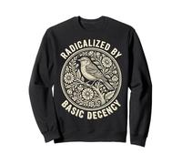 Radicalized by Basic Decency Folk Art Emblem Apparel Felpa