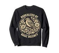 Radicalized by Basic Decency Folk Art Emblem Apparel Felpa