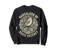 Radicalized by Basic Decency Folk Art Emblem Apparel Felpa