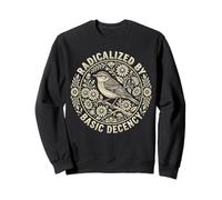 Radicalized by Basic Decency Folk Art Emblem Apparel Felpa