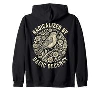 Radicalized by Basic Decency Folk Art Emblem Apparel Felpa con Cappuccio