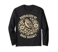 Radicalized by Basic Decency Folk Art Emblem Apparel Maglia a Manica