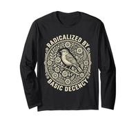 Radicalized by Basic Decency Folk Art Emblem Apparel Maglia a Manica
