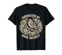 Radicalized by Basic Decency Folk Art Emblem Apparel Maglietta