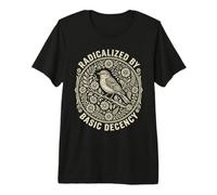 Radicalized by Basic Decency Folk Art Emblem Apparel Maglietta Premium