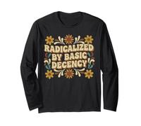 Radicalized By Basic Decency Vintage Floral Women Maglia a Manica