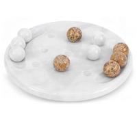 Radicaln Marble Tic Tac Toe - Gioco da tavolo da 25,4 cm, colore: bianco e corallo, fatto a mano, gioco da tavolo per adulti, gioco da tavolo per giochi cerebrali, ideale Tic Tac Toe, giochi da tavolo