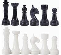 "Radicaln Pezzi degli Scacchi in Marmo Rosso e Corallo Figure del re da 3,5 Pollici 32 Figure degli Scacchi Fatte a Mano (White & Black)
