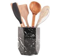 Radicaln Portautensili in marmo da 16,5 cm, set di spatole nere per bancone della cucina, ideale per utensili da cucina, barattolo e organizer per utensili da cucina, contenitore per utensili e porta
