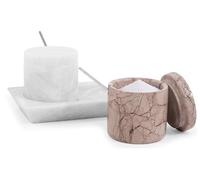 Radicaln Saliera in marmo coperchio e vassoio, bianco e marinara, elegante contenitore per zucchero e sale, fatto a mano, set di 2 per la conservazione in cucina