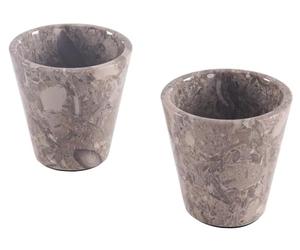 Radicaln Set di 2 bicchieri da shot in marmo da 5,1 cm, realizzati a mano, per tequila, whisky e cocktail, eleganti tazze e bicchieri per accessori da bar