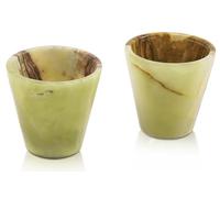 Radicaln Set di 2 bicchieri da shot in marmo verde onice da 5,1 cm, fatti a mano, per tequila, whisky e cocktail, eleganti tazze e bicchieri per decorazione bar