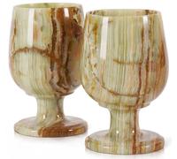 Radicaln, Set di 2 mini bicchieri in marmo, fatti a mano, ideali per vino, champagne, tequila, adatti per piccole riunioni, set da cucina per la decorazione della casa