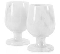 Radicaln, Set di 2 mini bicchieri in marmo, fatti a mano, ideali per vino, champagne, tequila, adatti per piccole riunioni, set da cucina per la decorazione della casa