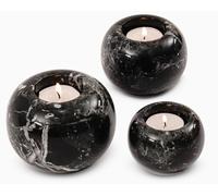Radicaln Set di 3 mini portacandele in marmo, 10,2 cm, fatti a mano, per un romantico tavolo di nozze, ideale per bagno, camera da letto e cucina