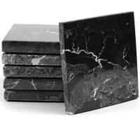 Radicaln Set di 6 sottobicchieri quadrati in marmo per bevande, 8,9 cm, realizzati a mano, per tazze da caffè, tazze da caffè, contenitori per cucina, ufficio, sottobicchieri