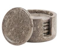 Radicaln Set di 6 sottobicchieri rotondi in marmo bianco, 8,9 cm, per decorazione della casa, tavolo da pranzo e centrotavola.