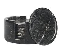 Radicaln Set di 6 sottobicchieri rotondi in marmo nero, 8,9 cm, per bevande con supporto, sottobicchieri per tavolo e tavolino, ideali come decorazione per la casa, regali di inaugurazione