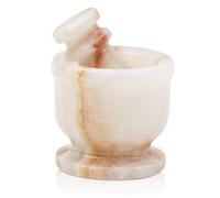 Radicaln Set di mortaio e pestello in marmo bianco onice da 6,3 cm fatto a mano macina spezie per cucina macina erbe ciotola e frantoio aglio per accessori da cucina