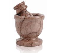 Radicaln Set di mortaio e pestello in marmo Marinara da 6,3 cm fatto a mano con macina spezie e frantoio per aglio da cucina, set di mortaio e pestello per piccole erbe