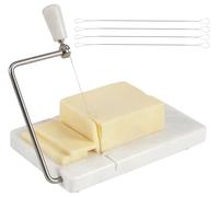 Radicaln Tagliere tagliaformaggio in marmo bianco, fatto a mano, con filo, multiuso, adatto per l'uso in cucina, per tagliare a fette formaggi, cibi morbidi e verdure, con 8 fili di ricambio