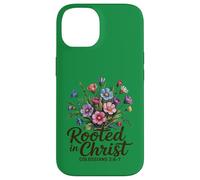 Radicato in Cristo Donne Cristiane Floreali Custodia per iPhone 14