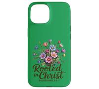 Radicato in Cristo Donne Cristiane Floreali Custodia per iPhone 15