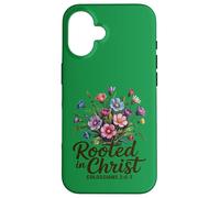 Radicato in Cristo Donne Cristiane Floreali Custodia per iPhone 16