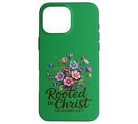 Radicato in Cristo Donne Cristiane Floreali Custodia per iPhone 16 Pro Max