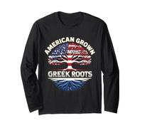 Radici greche coltivate Americane Orgoglioso Orgoglio Greco-Americano Maglia a Manica