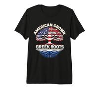 Radici greche coltivate Americane Orgoglioso Orgoglio Greco-Americano Maglietta Premium