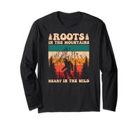 Radici in montagne Heart in the Wild Sasquatch Bigfoot Maglia a Manica